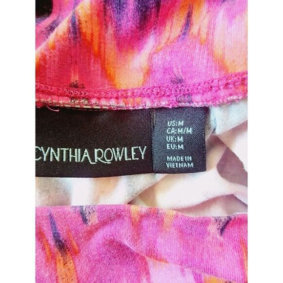 Cynthia Rowley Womens M BOHO Maxi Skirt Hot Pink Tie Dye Boho‎ Stretch Waist - Picture 4 of 6